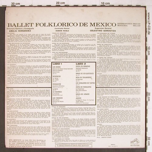 V.A.Ballet Folklorico de Mexico: Los Dioses... Jalisco, RCA Victor(MKL-1530), Mexico,Ri, 1963 - LP - Y8942 - 7,50 Euro