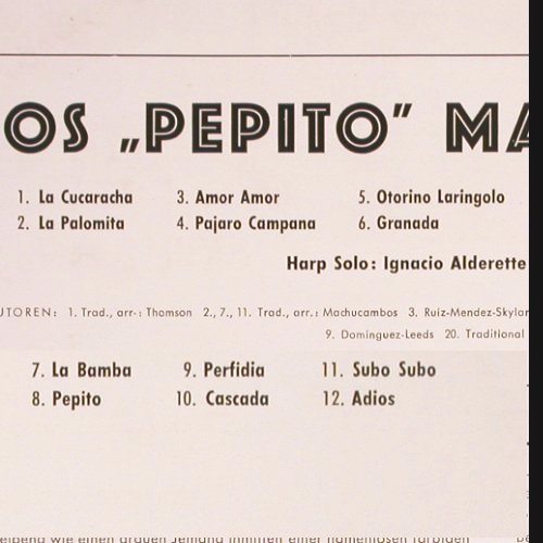 Los Machucambos: Pepito, Decca(BLK 16 210-P), D,Mono, 1961 - LP - Y9891 - 12,50 Euro
