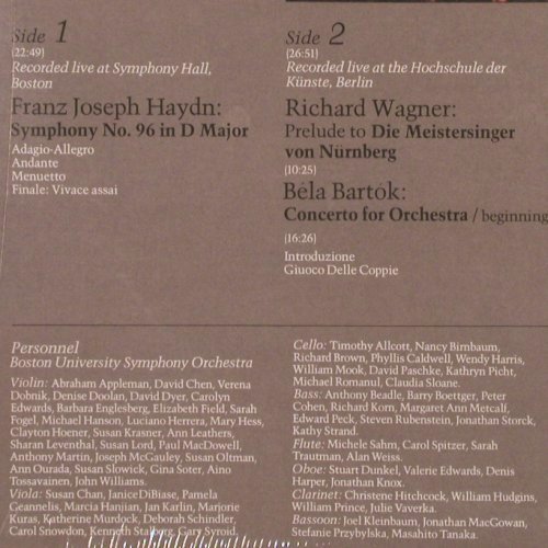 V.A.Boston University Symphony Orch: Berlin 1976 Boston, FS-New, Boston University (BU-101), US, 1976 Typ: 2LP Best.-Nr.: K1000 Preis: 17,50 Euro