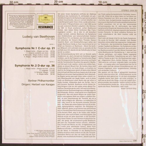 Beethoven,Ludwig van: Symphonie Nr.1&.2,op.21,36, FS-New, D.Gr. Resonance(2535 301), D,  - LP - K1007 - 9,00 Euro