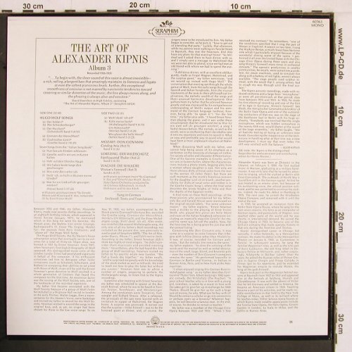Kipnis,Alexander: The Art Of Album 3, Seraphim (60163), US Typ: LP Best.-Nr.: K1026 Preis: 9,00 Euro