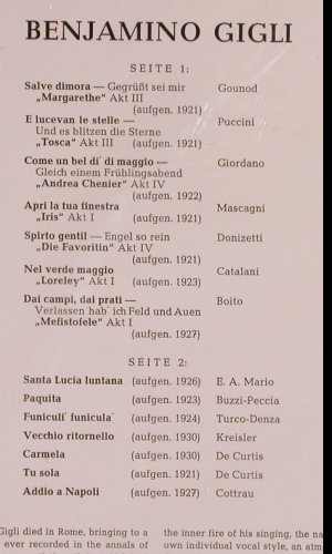 Gigli,Benjamino: Historische Aufnahmen 1921-30, RCA(HR 225), D, FS-New,  - LP - K1042 - 14,00 Euro