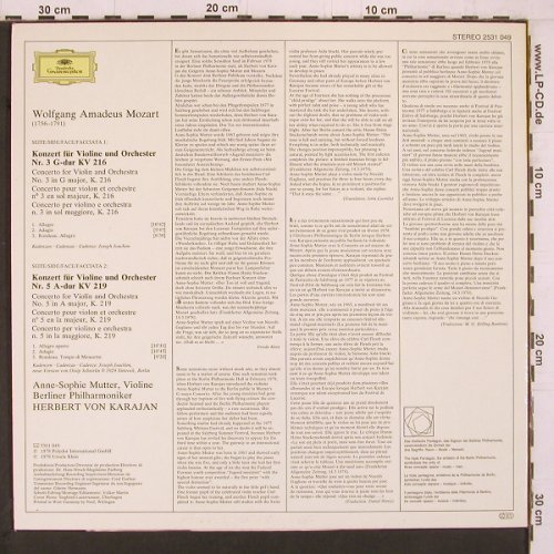 Mozart,Wolfgang Amadeus: Violinkonzerte Nr.3 & 5, D.Gr.(2531 049), D, 1978 - LP - K1046 - 6,00 Euro