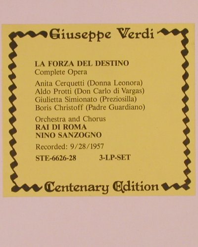 Verdi,Giuseppe: La Forza Del Destino,Complete Opera, Gli Dei della Musica (STE-6626-28), I, Foc, 1982 Typ: 3LP Best.-Nr.: K1047 Preis: 12,50 Euro