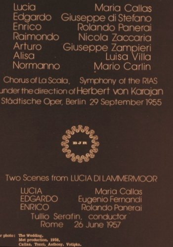 Donizetti,Gaetano: Lucia di Lammermoor, Box, BJR Records (BJR 133-3), US, Mono Typ: 3LP Best.-Nr.: K1052 Preis: 45,00 Euro