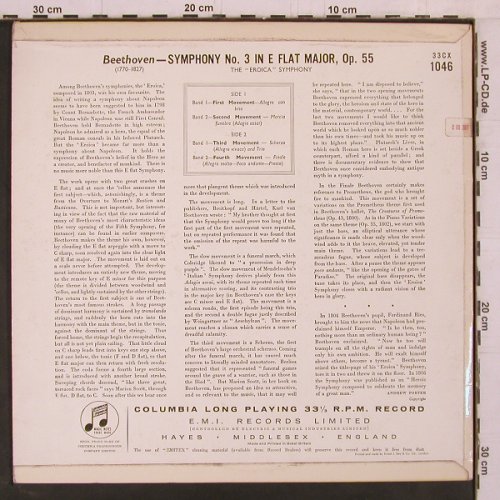Beethoven,Ludwig van: Symphony No.3 in E flat Eroica, Columbia(33 CX 1046), UK, vg+/m-,  - LP - K1057 - 6,00 Euro