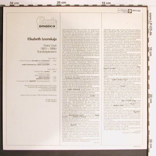 Leonskaja,Elisabeth: Liszt Transkriptionen, Amadeo(AVRS 5068), A, 1981 - LP - K1062 - 12,50 Euro