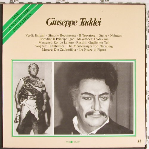Taddei,Giuseppe: Live - 25 Voci Celebri Della Lirica, Melodram (13)(MEL 087 (2)), I, 1982 - 2LP - K1066 - 7,50 Euro