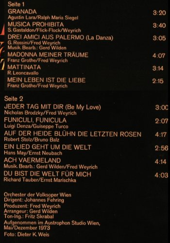 Kollo,Rene: Du Bist die Welt für mich, CBS (65 684), NL, 1974 Typ: LP Best.-Nr.: K106 Preis: 6,00 Euro