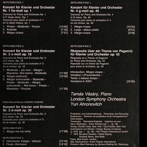 Rachmaninow,Sergej: Die Klavierkonzerte 1-4, Box, D.Gr.(2740 173), D, 1978 - 3LP - K1073 - 12,50 Euro