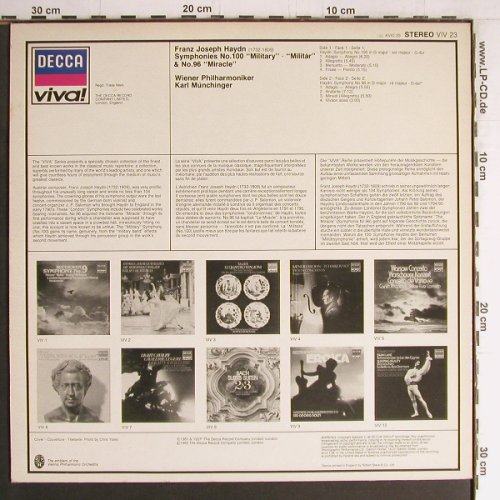 Haydn,Joseph: Sinfonien Nr.100 & 96, Decca Viva (VIV 23), UK, Ri, 1982 Typ: LP Best.-Nr.: K1079 Preis: 6,00 Euro