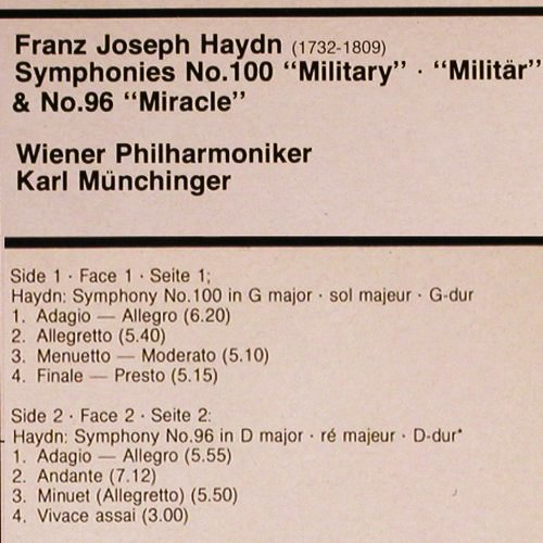 Haydn,Joseph: Sinfonien Nr.100 & 96, Decca Viva (VIV 23), UK, Ri, 1982 Typ: LP Best.-Nr.: K1079 Preis: 6,00 Euro