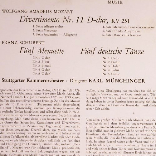 Schubert,Franz / Mozart: Fünf Menuette.. / Diversimento, Decca Meister der Musik (MD 1044), D, R stoc Typ: LP Best.-Nr.: K1083 Preis: 6,00 Euro