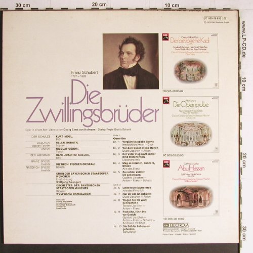 Schubert,Franz: Die Zwillingsbrüder,Foc, EMI (C 065-28 833), D, 1975 Typ: LPQ. Best.-Nr.: K1084 Preis: 7,50 Euro