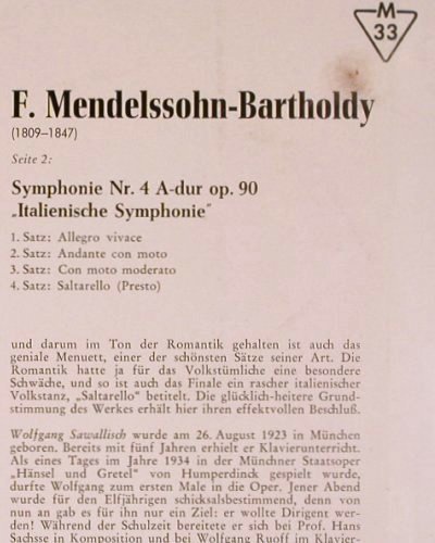 Schubert,Franz/Mendelssohn: Unvollendete/Italienische Symphonie, Philips (A 02024 L), D, Mono, 1963 Typ: LP Best.-Nr.: K1089 Preis: 6,00 Euro