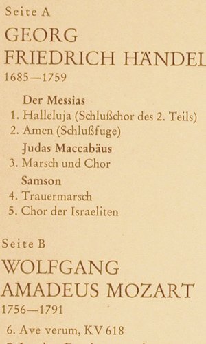 Heinrich-Schütz-Chor, Heilbronn: Berühmte Chöre, Christophorus (CGLP 75 809), D, Mono Typ: LP Best.-Nr.: K1095 Preis: 6,00 Euro