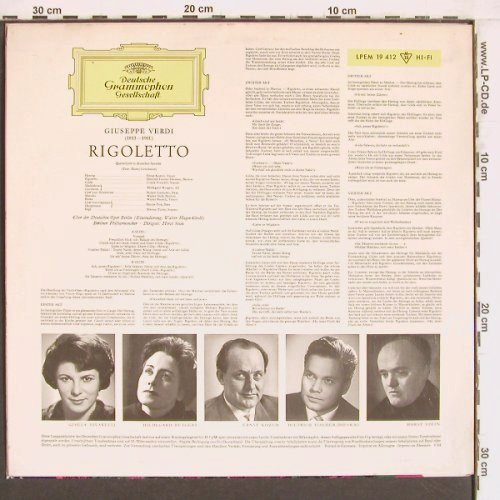 Verdi,Giuseppe: Rigoletto-Auszüge, in deutsch, Mono, D.Gr. (LPEM 19 412), D, 1964 Typ: LP Best.-Nr.: K1097 Preis: 9,00 Euro