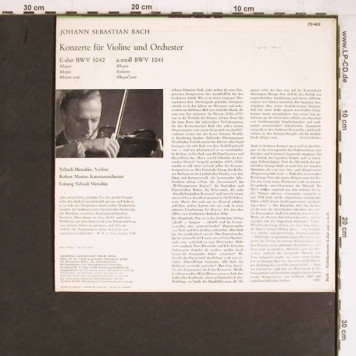 Bach,Johann Sebastian: Konzerte für Violine u.Orch.BWV1042, Electrola(E 70 462), D,  - 10inch - K1104 - 5,00 Euro