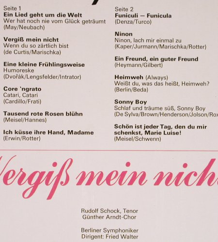 Schock,Rudolf: Vergiß mein nicht, Amiga (8 45 247), DDR, 1989 Typ: LP Best.-Nr.: K1108 Preis: 6,00 Euro