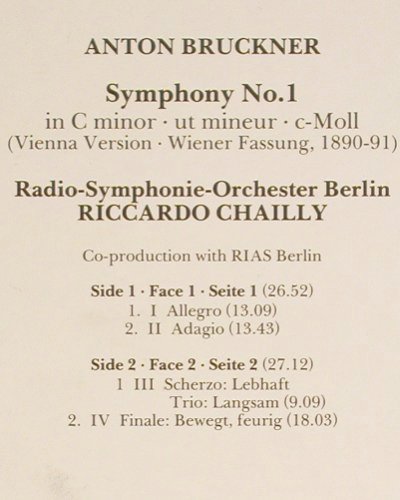 Bruckner,Anton: Symphony No.1, Decca(6.44093 AZ), D, 1988 - LP - K1110 - 7,50 Euro