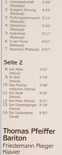 Schubert,Franz: Schwanengesang, Bayer Records (BR 30 012), D, 1988 Typ: LP Best.-Nr.: K1111 Preis: 7,50 Euro