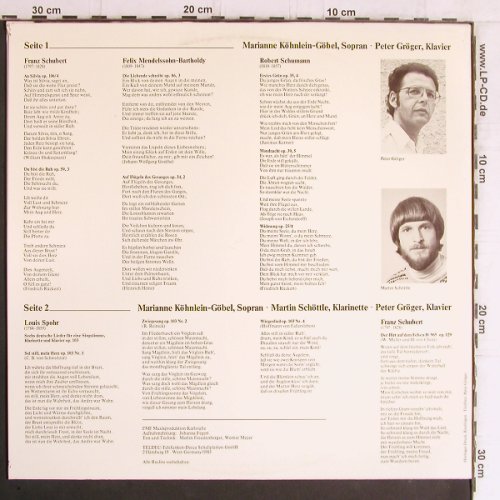 Köhnlein-Göbel,Marianne (Sopran): singt Lieder v. Spohr, Schubert..., FMF/Teldec (66.23 260-01-1), D, 1983 Typ: LP Best.-Nr.: K1113 Preis: 7,50 Euro