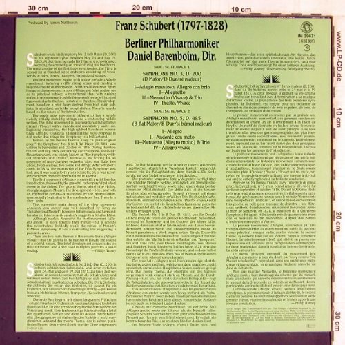 Schubert,Franz: Symphonies Nos.3&5, D.200,D485, CBS (IM 39671), NL, 1988 Typ: LP Best.-Nr.: K1120 Preis: 7,50 Euro