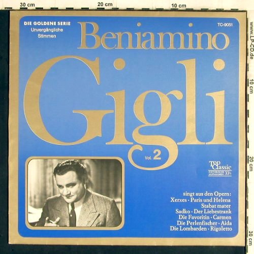 Gigli,Benjamino: Same, Vol.2, Hist. Rec., Top Classic(TC-9051), D, 1969 - LP - K1122 - 6,00 Euro