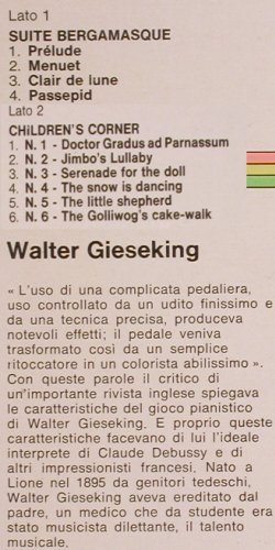 Gieseking,Walter: Debussy, Opera per Pianoforte, EMI(C 053-01029), I,  - LP - K1123 - 6,00 Euro