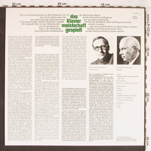 Hoffmeister,Franz Anton / Haydn: Konzert D-dur f.Klavier u. Orch., Schwann Musica Mundi (VMS 817), D, 1970 Typ: LP Best.-Nr.: K1126 Preis: 6,00 Euro