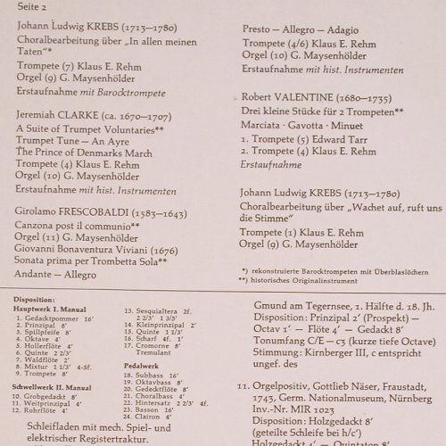 V.A.Europäische Barockmusik für: Trompete und Orgel, Foc, RBM Records (RBM 3026), D Typ: LP Best.-Nr.: K1130 Preis: 8,00 Euro