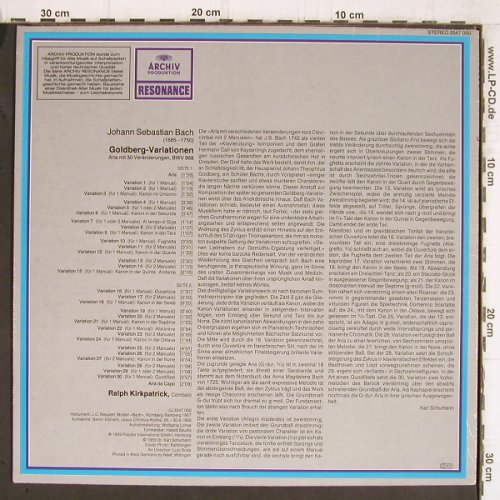 Bach,Johann Sebastian: Goldberg-Variationen, op.988, Archiv Resonance(2547 050), D,  - LP - K1134 - 7,50 Euro