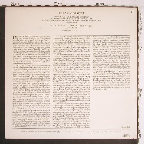 Schubert,Franz: Sonate für Klavier Nr.22 B-Dur,D960, CBS (CBS 61 862), D, Mono, 1979 Typ: LP Best.-Nr.: K1146 Preis: 8,00 Euro