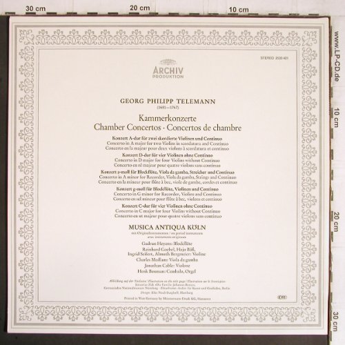 Telemann,Georg Philipp: Kammerkonzerte, Foc, Archiv(2533 421), D, 1979 - LP - K1152 - 7,50 Euro