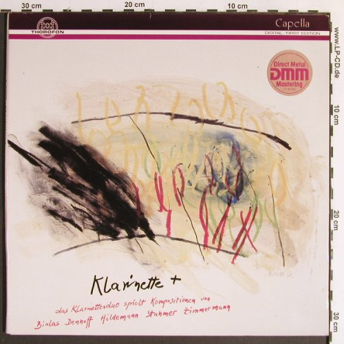 V.A.Klarinette + Das Klarinettenduo: Bialas, Zimmerm., Hildemann,Stahmer, Thorofon Capella (MTH 310), D, 1986 Typ: LP Best.-Nr.: K1163 Preis: 9,00 Euro