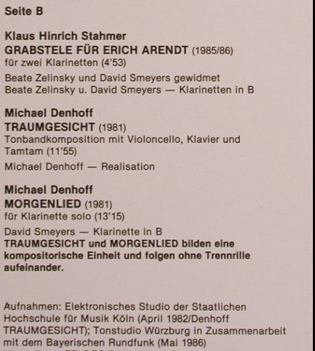 V.A.Klarinette + Das Klarinettenduo: Bialas, Zimmerm., Hildemann,Stahmer, Thorofon Capella (MTH 310), D, 1986 Typ: LP Best.-Nr.: K1163 Preis: 9,00 Euro