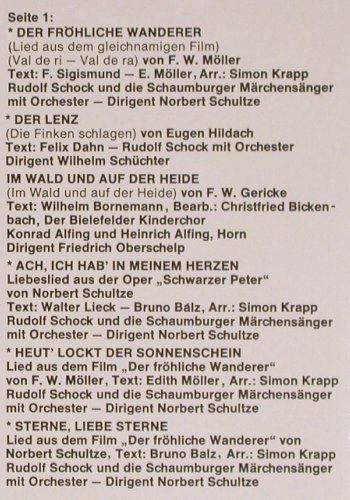 Schock,Rudolf / Kinderchöre: Der fröhliche Wanderer, EMI (027-29 355), D Typ: LP Best.-Nr.: K1179 Preis: 5,00 Euro