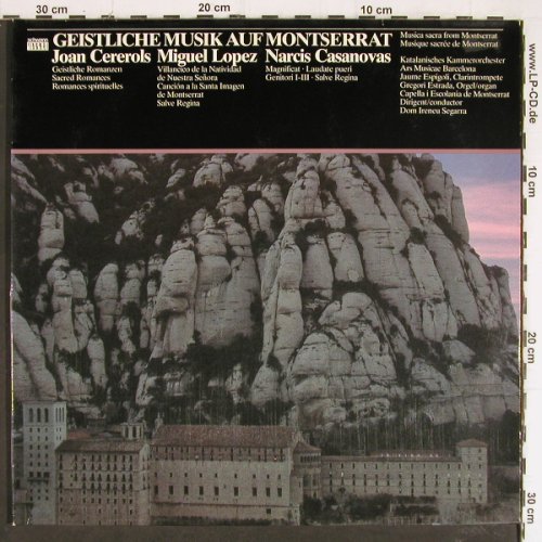 V.A.Geistliche Musik auf Montserrat: Joan Cererols, M.Lopez,N.Casanovas, Schwann Musica Mundi (AMS 733), D, Foc, 1983 Typ: 2LP Best.-Nr.: K1185 Preis: 8,00 Euro
