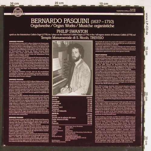 Pasquini,Bernardo: Orgelwerke, Thorofon (MTH 286), D Typ: LP Best.-Nr.: K1186 Preis: 8,00 Euro