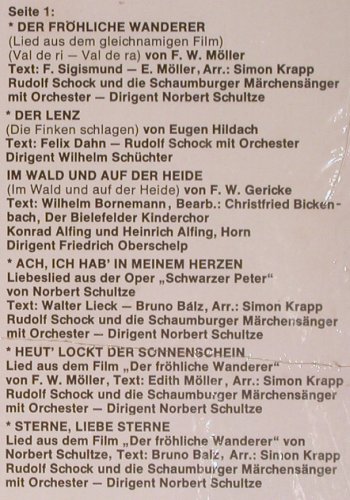 Schock,Rudolf / Kinderchöre: Der fröhliche Wanderer, Neu-sealed, HörZu (SHZEL 75), D Typ: LP Best.-Nr.: K1187 Preis: 7,50 Euro