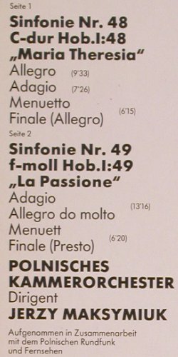 Haydn,Joseph: Sinfonie Nr. 48 / Nr. 49, EMI (063-03 436), D, co Typ: LP Best.-Nr.: K1192 Preis: 9,00 Euro