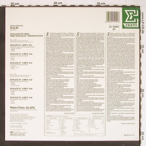Bach,Johann Sebastian: Sonates En Trio BWV 525-530, Erato(NUM 75219), F, 1986 - LP - K1203 - 7,50 Euro