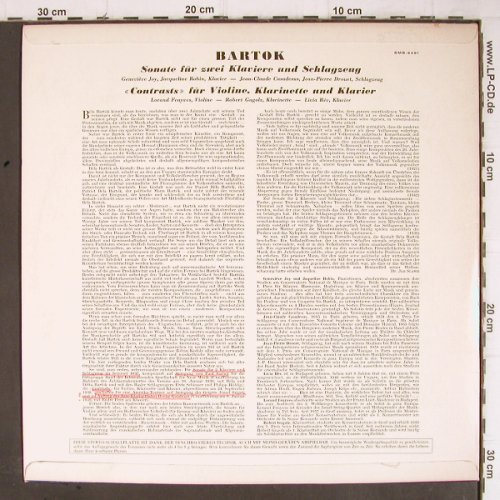 Bartok,Bela: Sonate für zwei Klaviere u. Schlagz, Concert Hall(SMS-2491), D,  - LP - K1212 - 14,00 Euro