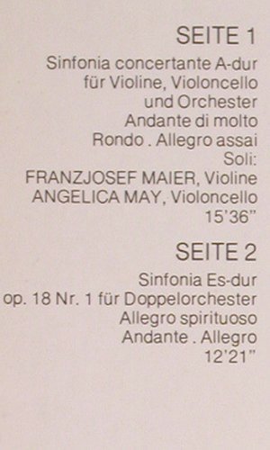 Bach,J.Chr.: Sinfonien A-dur u. Es-dur op.18 Nr1, Harmonia Mundi (065-99 827), D Typ: LP Best.-Nr.: K1221 Preis: 8,00 Euro