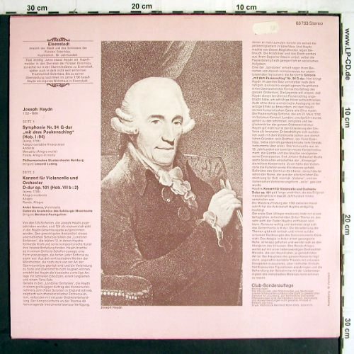 Haydn,Joseph: Paukenschlag-Sym. / Celloko. op.101, Eurodisc, ClubEd. (63 733), D Typ: LP Best.-Nr.: K1227 Preis: 7,50 Euro