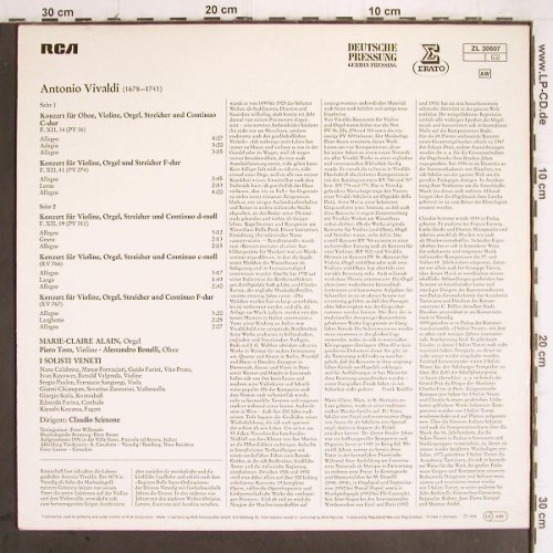 Vivaldi,Antonio: 5 Konzerte mit Orgel, Erato (ZL 30607), D, 1978 Typ: LP Best.-Nr.: K1232 Preis: 7,50 Euro