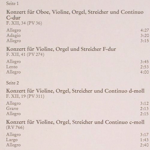 Vivaldi,Antonio: 5 Konzerte mit Orgel, Erato (ZL 30607), D, 1978 Typ: LP Best.-Nr.: K1232 Preis: 7,50 Euro