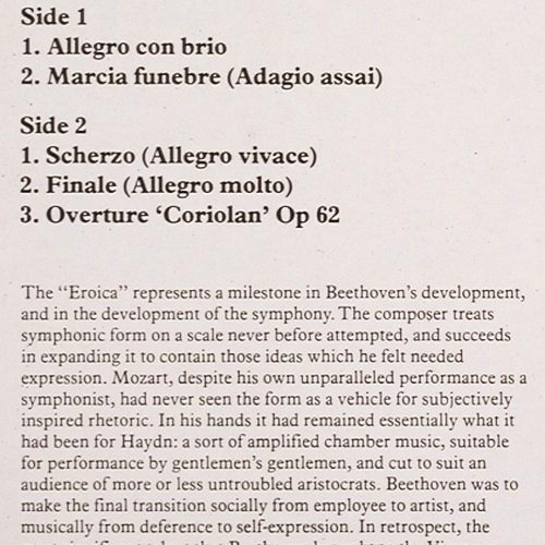 Beethoven,Ludwig van: Symphony No.3 e flat op.55 Eroica, Contour(CC 7545), UK, 1970 - LP - K1234 - 5,00 Euro