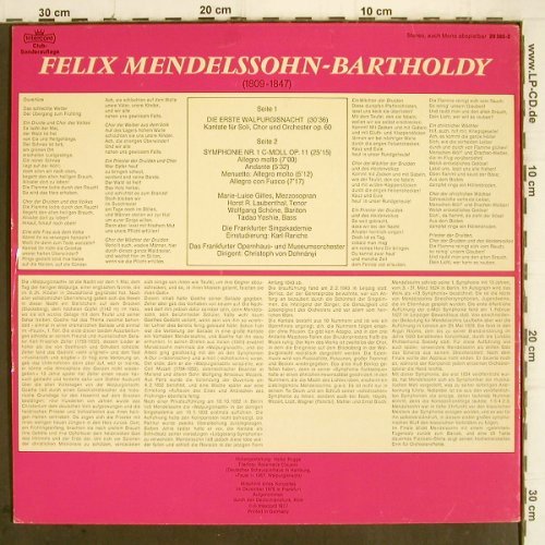 Mendelssohn Bartholdy,Felix: Die erste Walpurgisnacht,op.60op.11, Intercord (29 385-2), D, 1977 Typ: LP Best.-Nr.: K1239 Preis: 9,00 Euro