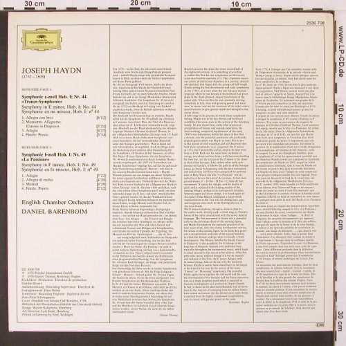 Haydn,Joseph: Sinfonien Nr.44 & 49, D.Gr. (2530 708), D, 1976 Typ: LP Best.-Nr.: K123 Preis: 6,00 Euro